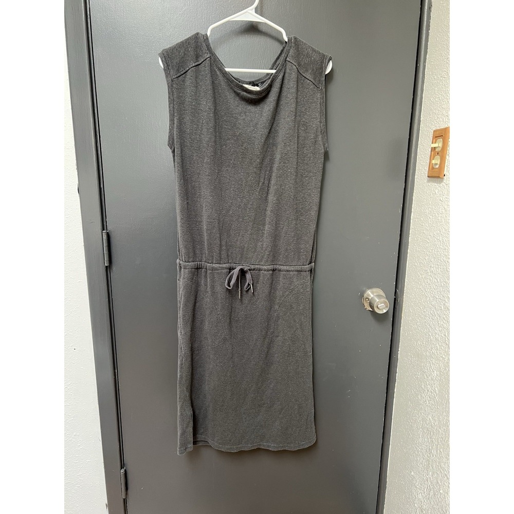 Prana Dress Womens Sz M Black Sleeveless Drawstring Waist Pockets Eco